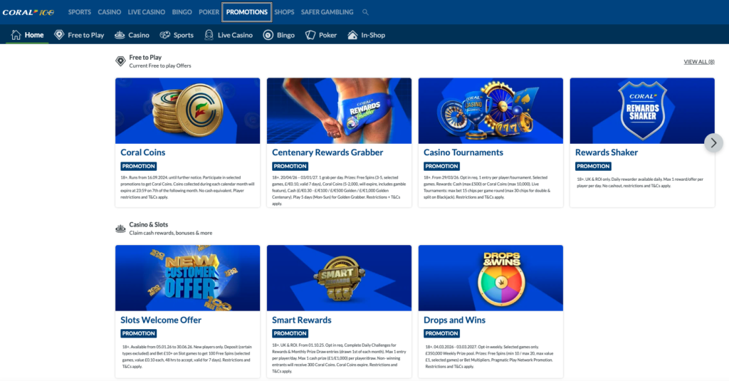 coral casino promotions