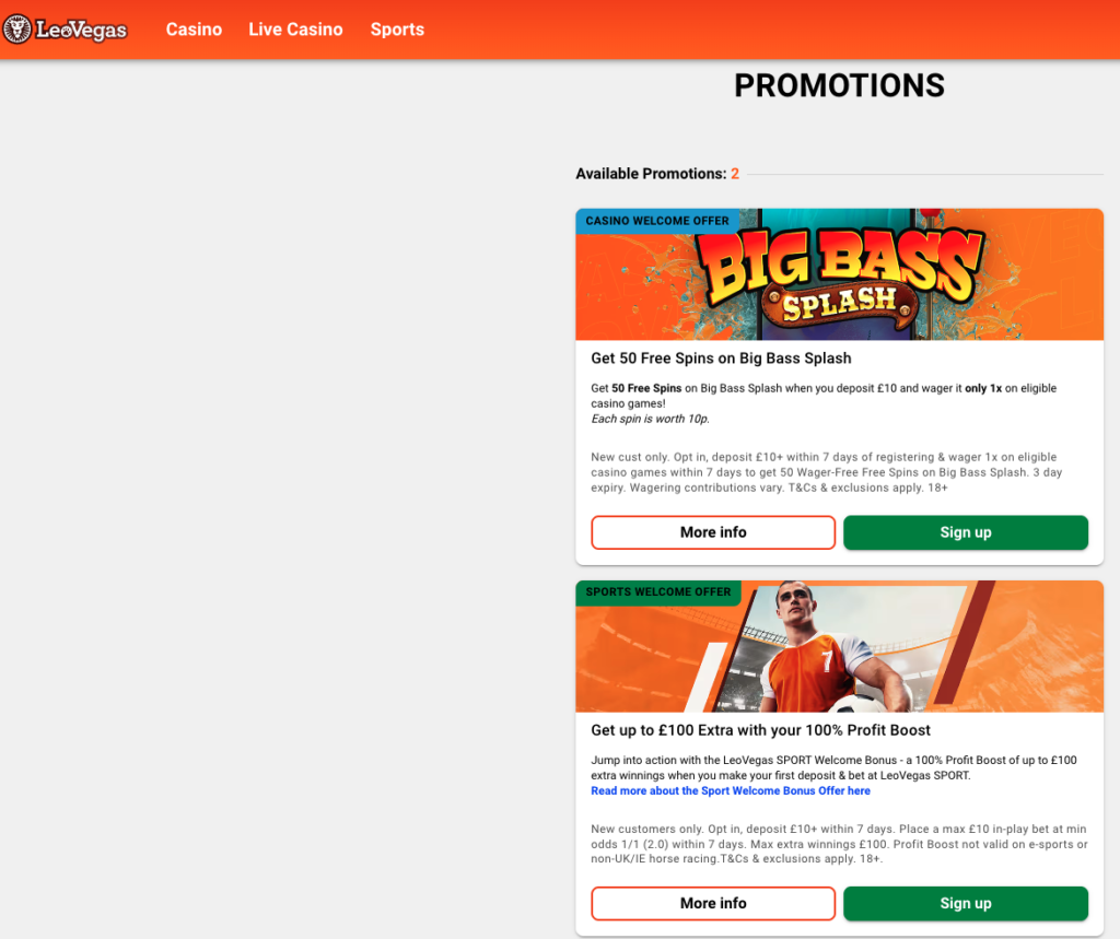 leovegas casino promotions